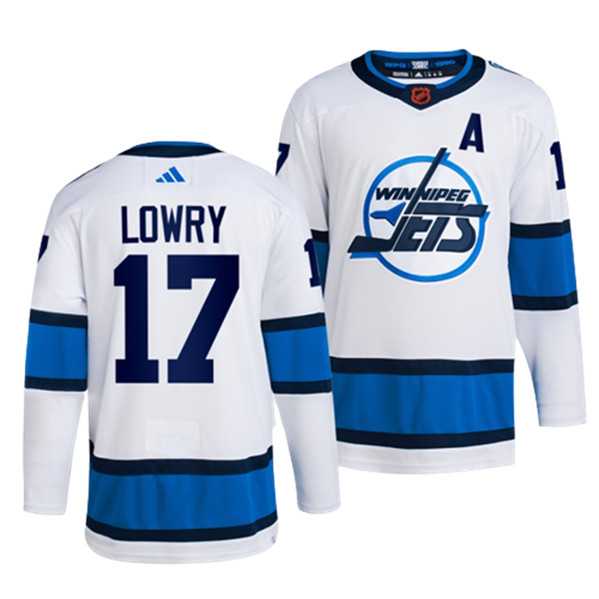 Men%27s Winnipeg Jets #17 Adam Lowry White 2022-23 Reverse Retro Stitched Jersey Dzhi->winnipeg jets->NHL Jersey